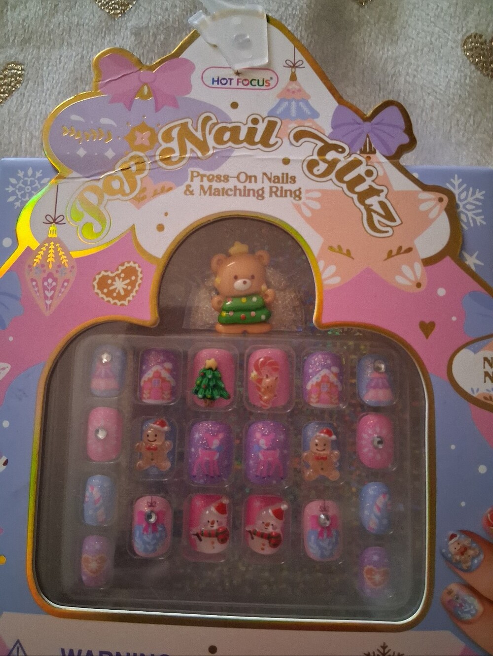 ✂️3/$15 *NIP* HOT FOCUS Pop Nail Glitz Press-Ons - Picture 2 of 4